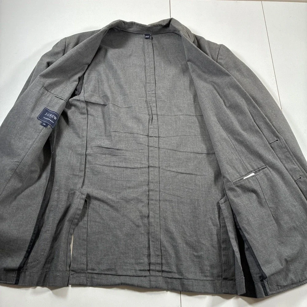 J.Crew Thompson Unstructured Blazer 38 Grey‎ Cotton Twill Jacket (Tag 36)